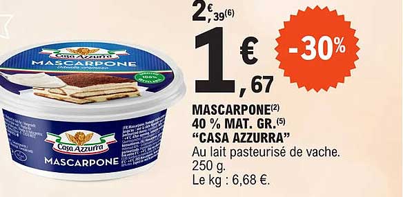 mascarpone 40% mat.gr. "casa azzurra"