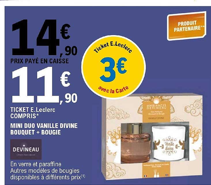 mini duo vanille divine bouquet + bougie devineau