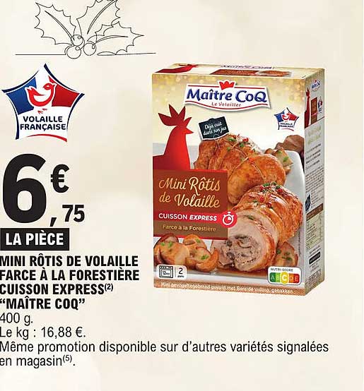 Mini Rôtis De Volaille Farce à La Forestière Cuisson Express "maître Coq"