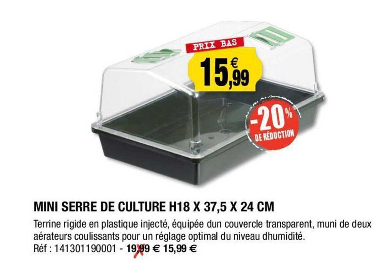 mini serre de culture h18 x 37.5 x 24 cm