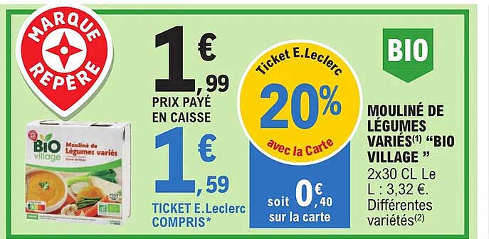 mouliné de légumes variés "bio village"