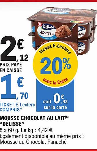 Mousse Chocolat Au Lait "délisse"