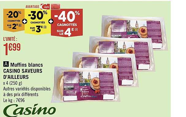 muffins blancs casino saveurs d'ailleurs
