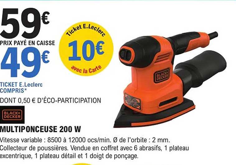 multiponceuse 200 w black + decker