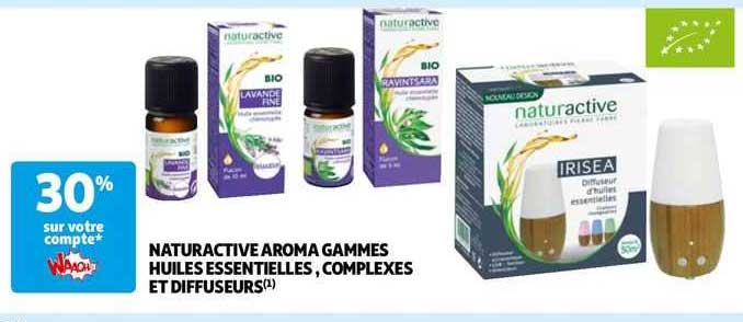 naturactive aroma gammes huiles essentielles, complexes et diffuseurs