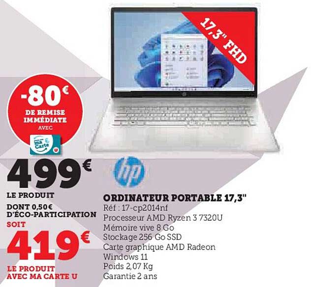 ordinateur portable 17,3" hp