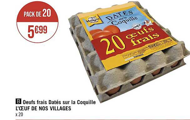 œufs frais datés sur la coquille l'œuf de nos villages