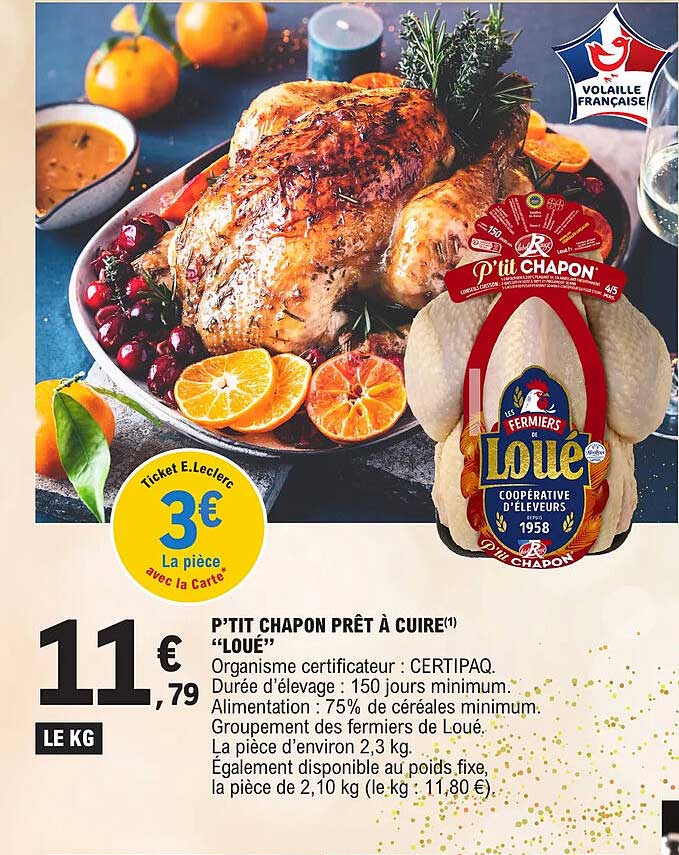 p'tit chapon prêt à cuire "loué"