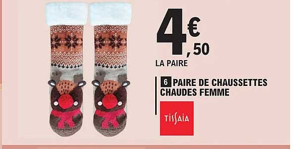 paire de chaussettes chaudes femme tissaia