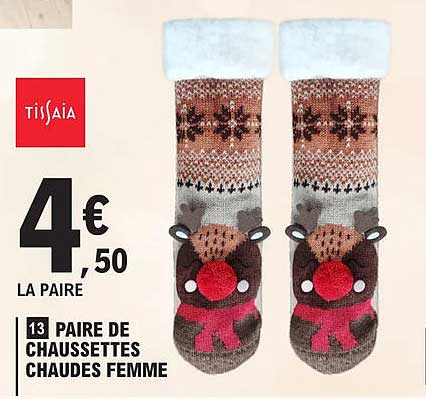 paire de chaussettes chaudes femme