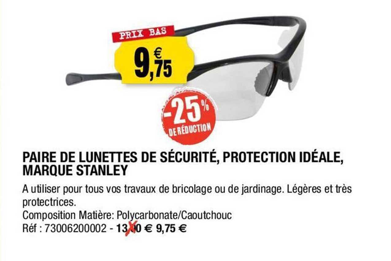 Paire De Lunettes De Sécurité, Protection Idéale, Marque Stanley