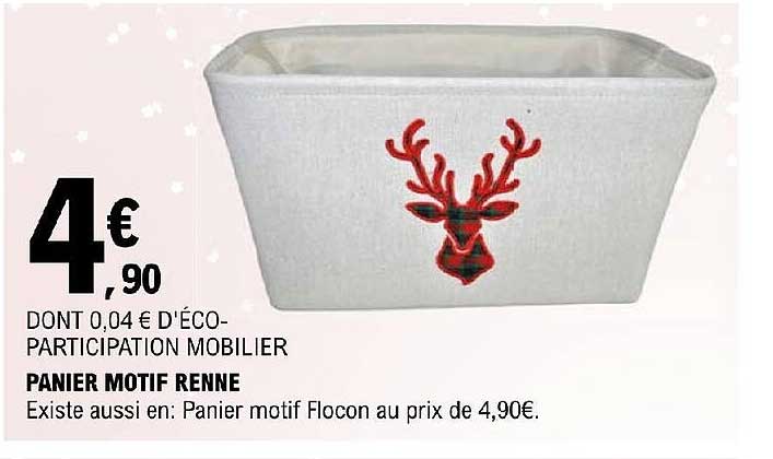 panier motif renne
