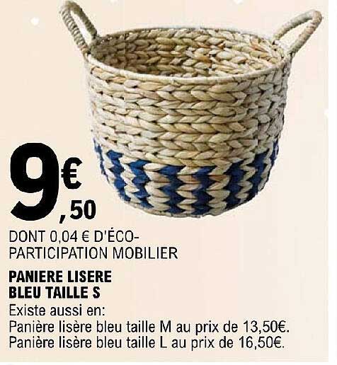 Panière Lisère Bleu Taille S