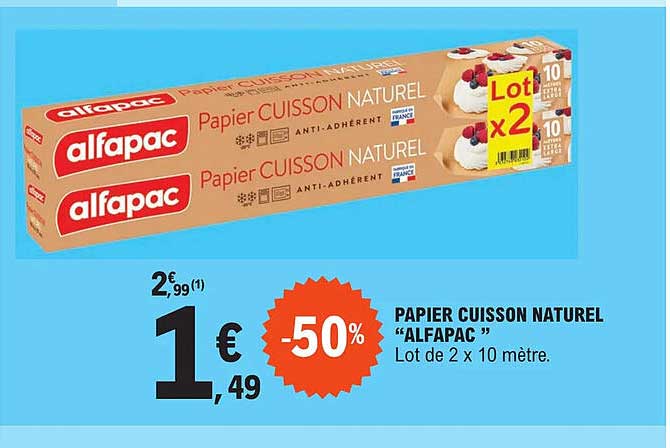 Papier Cuisson Naturel "alfapac"