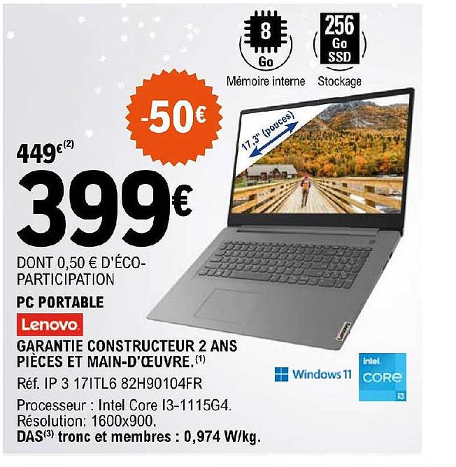 Pc Portable 17,3" Lenovo