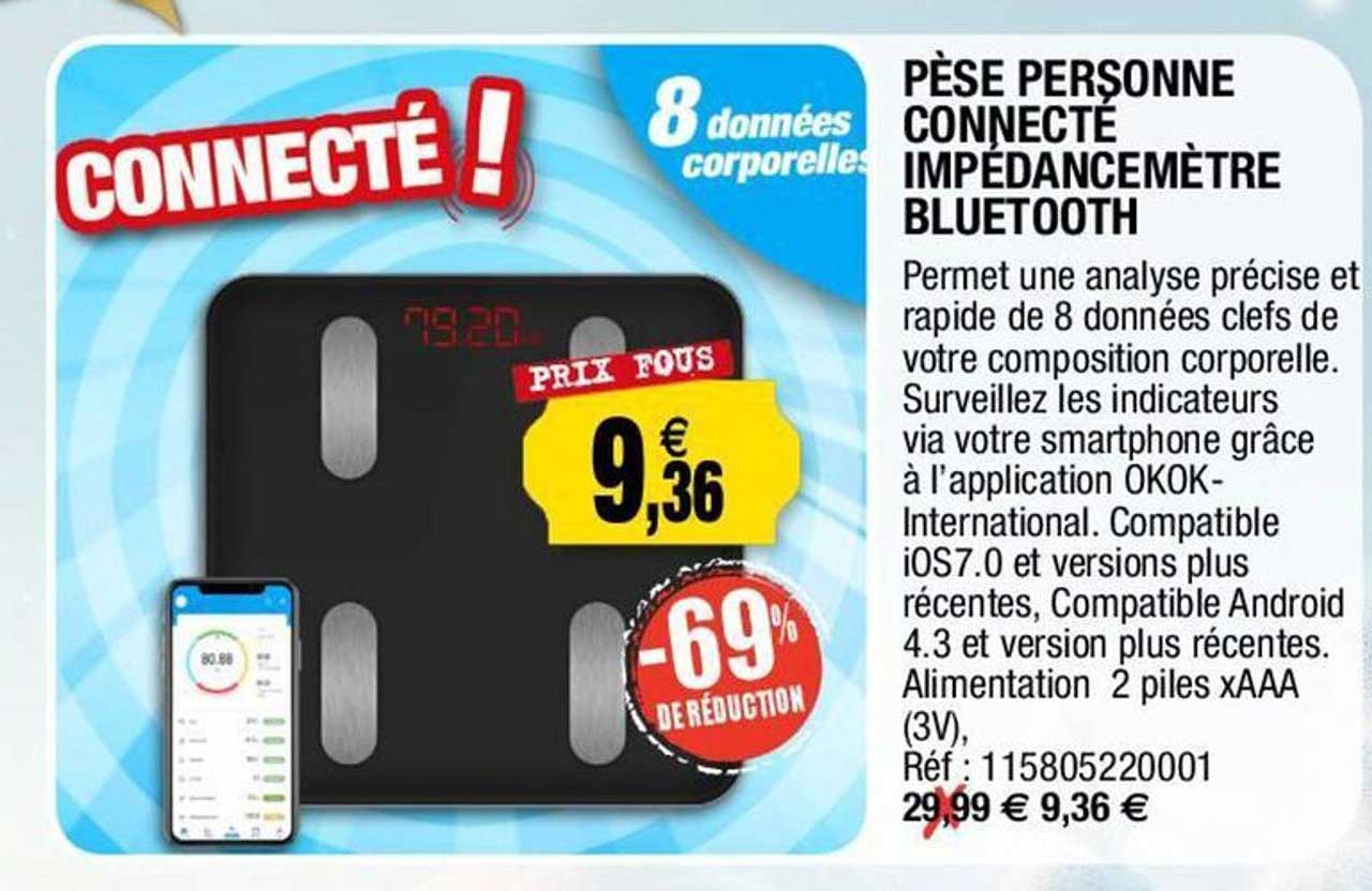 pèse personne connecté impédancemètre bluetooth