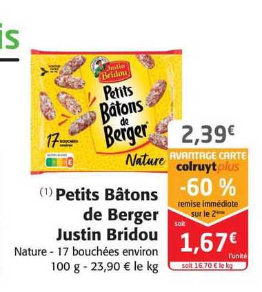 petits bâtons de berger justin bridou
