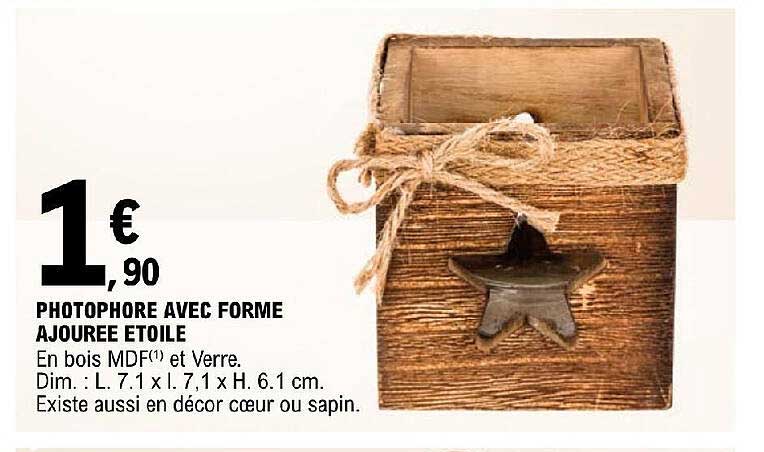 photophore avec forme ajourée étoile