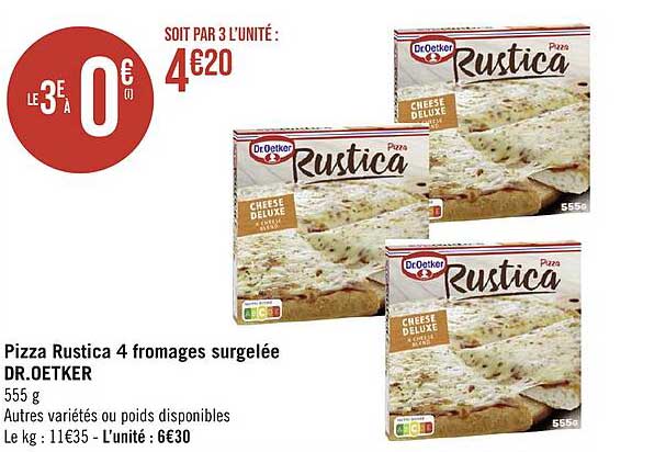 pizza rustica 4 fromages surgelée dr.oetker