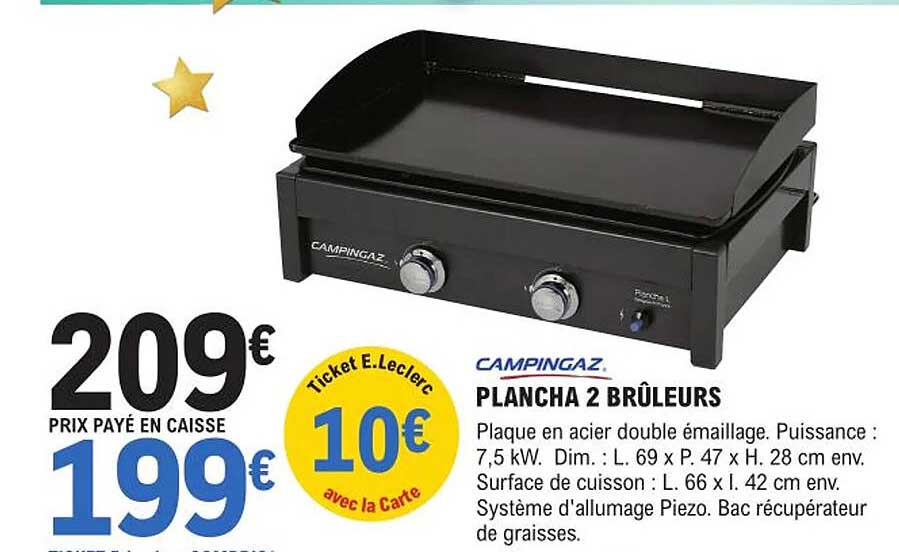 plancha 2 brûleurs campingaz