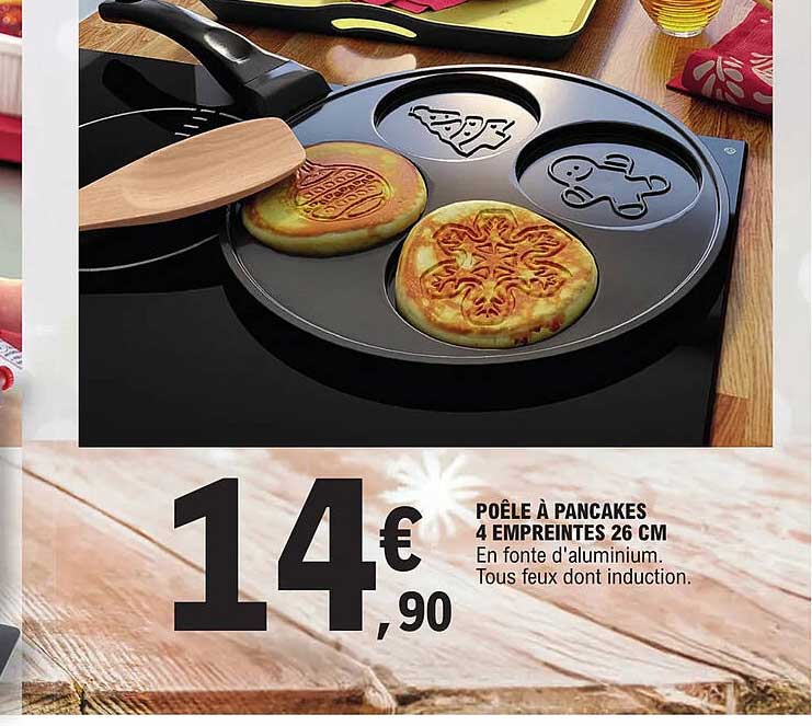 poêle à pancakes 4 empreintes 26 cm