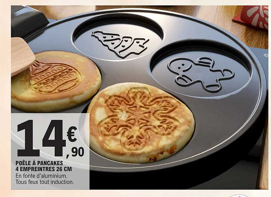 poêle à pancakes 4 empreintes 26 cm