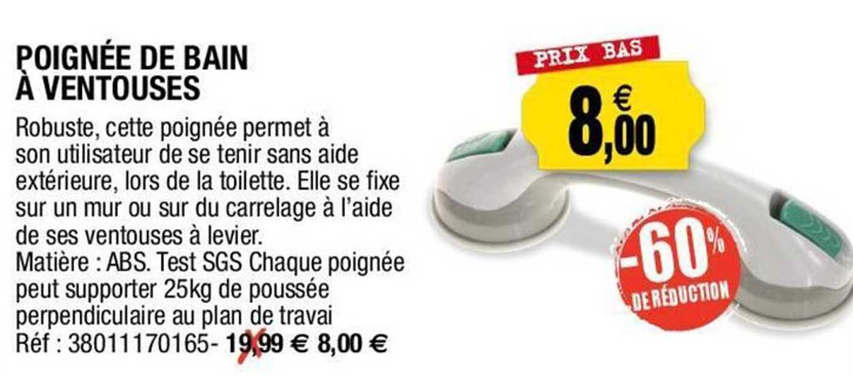 poignée de bain à ventouses