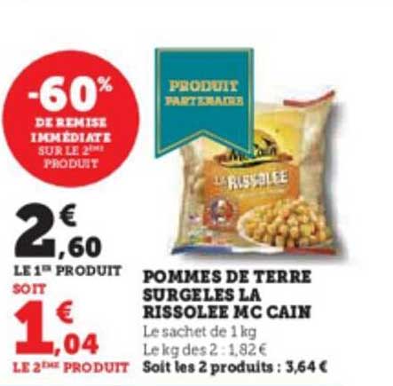 pommes de terre surgelés la rissolée mc cain