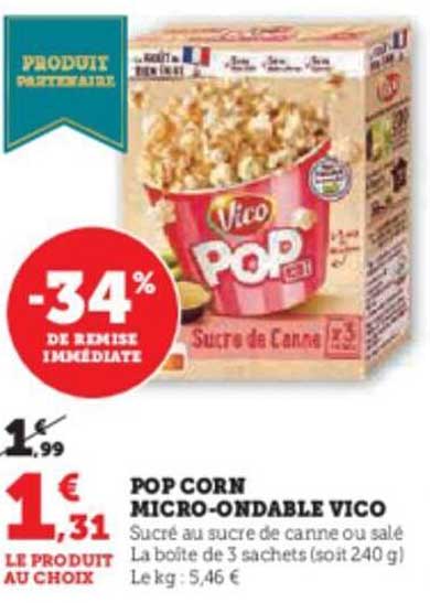 pop corn micro-ondable vico