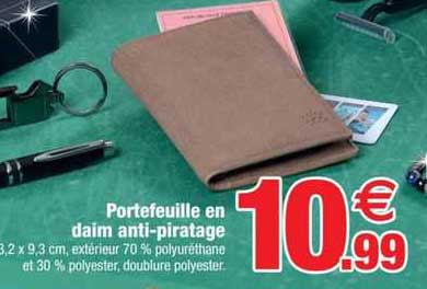 Portefeuille En Daim Anti-piratage