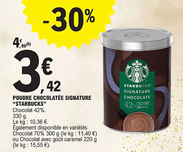 poudre chocolatée signature "starbucks"