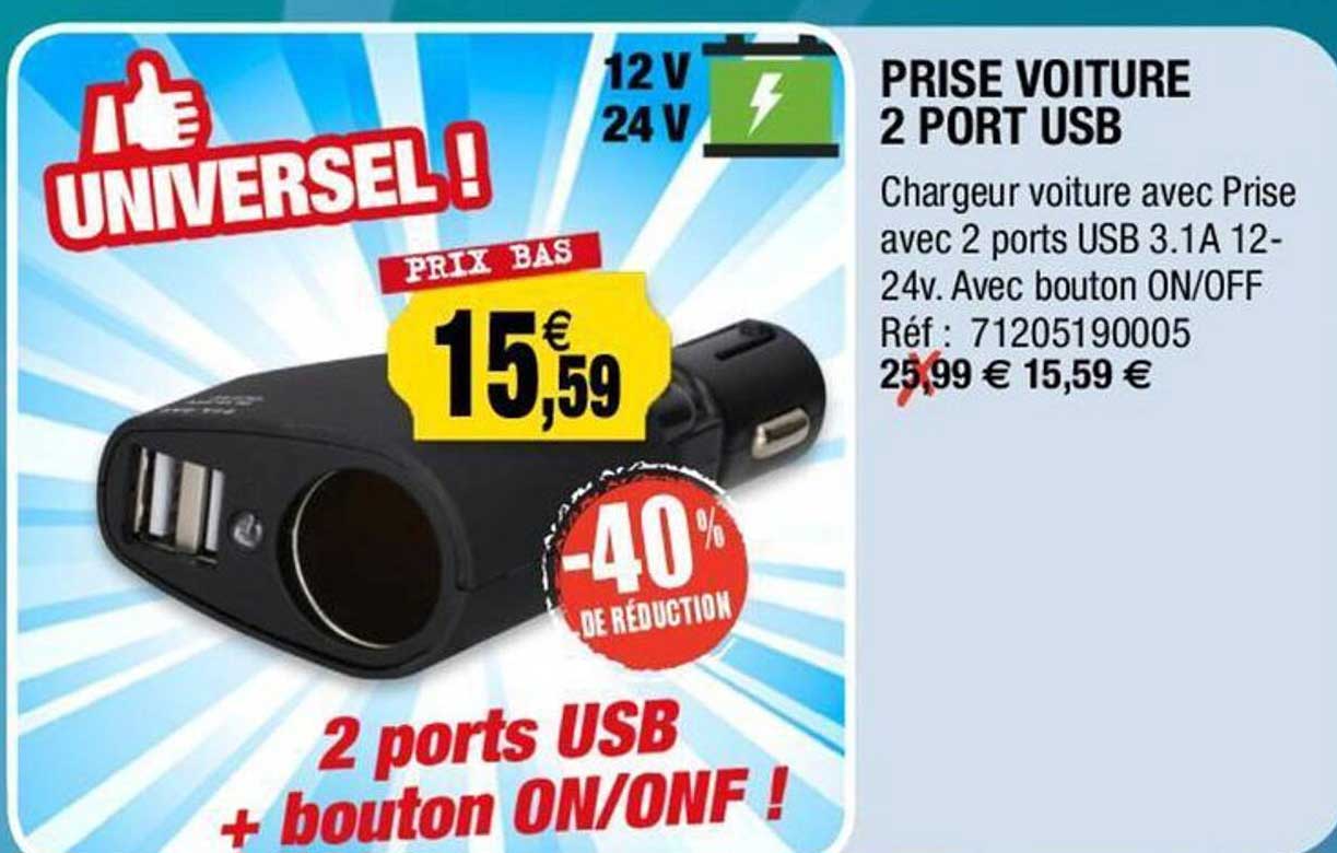 prise voiture 2 port usb