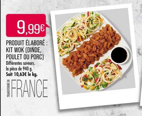 produit élaboré: kit wok (dinde, poulet ou porc)