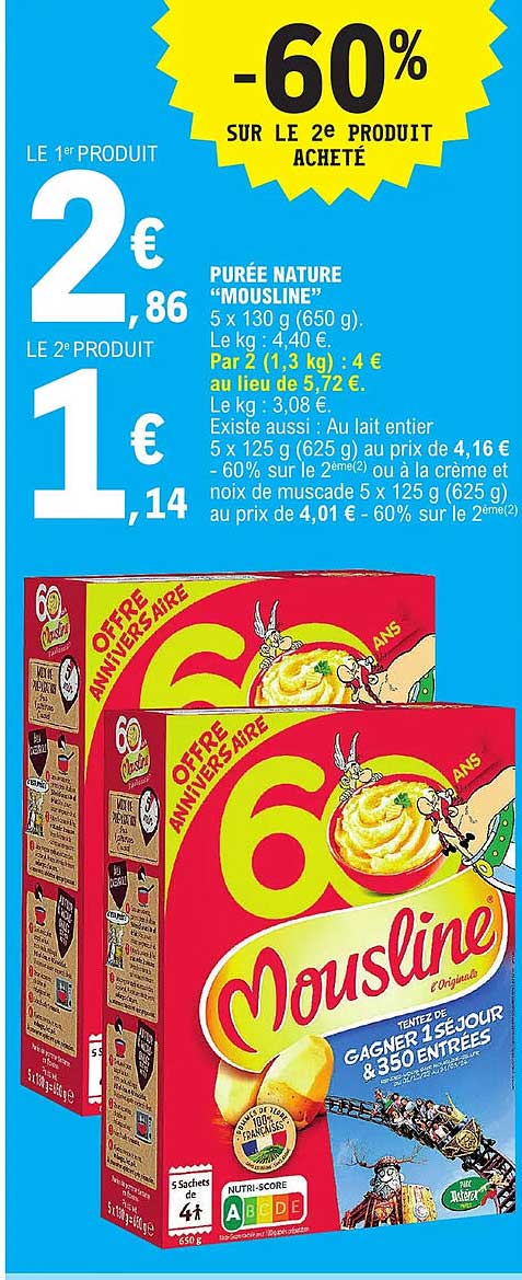 Purée Nature "mousline"