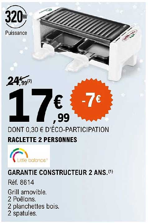 raclette 2 personnes little balance