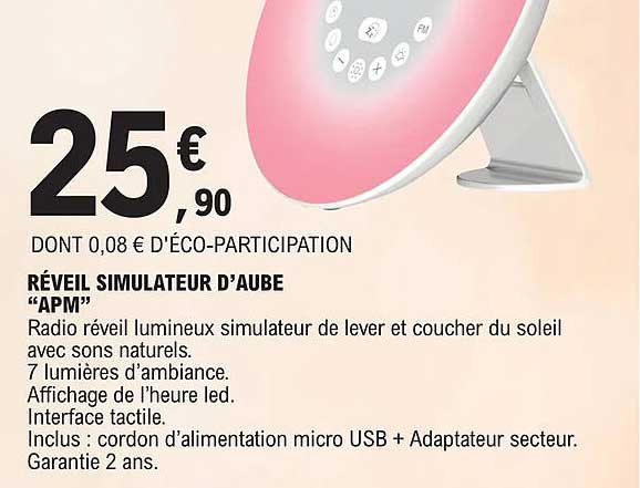 réveil simulateur d'aube "apm"