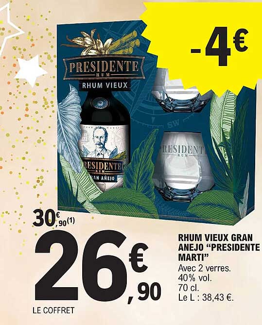 rhum vieux gran anejo "présidente marti"