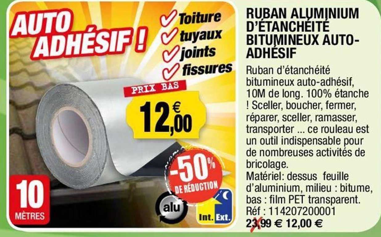 ruban aluminium d'étanchéité bitumineux auto-adhesif