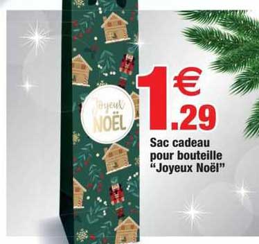 sac cadeau pour bouteille "joyeux noël"