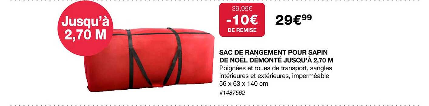 Sac De Rangement Pour Sapin De Noël Démonté Jusqu'à 2,70 M