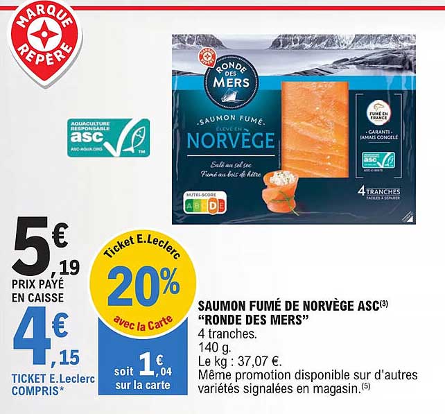 saumon fumé de norvège asc "ronde des mers"