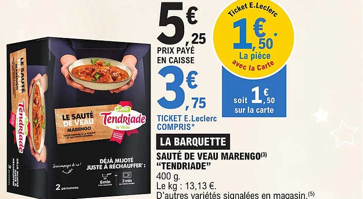 Sauté De Veau Marengo "tendriade"