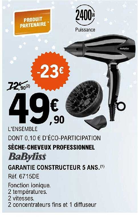 sèche-cheveux professionnel babyliss