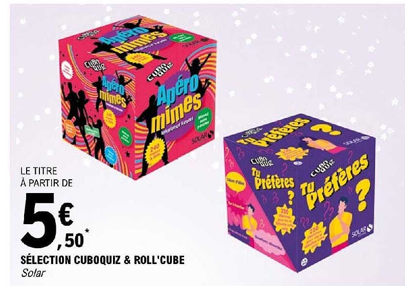 sélection cuboquiz & roll'cube