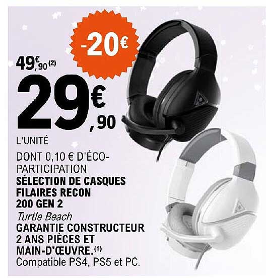 sélection de casques filaires recon 200 gen 2