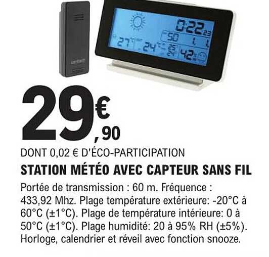 station météo avec capteur sans fil