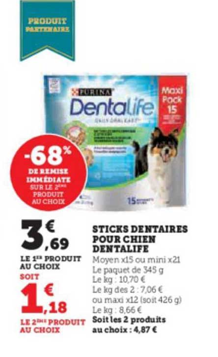 sticks dentaires pour chien dentalife