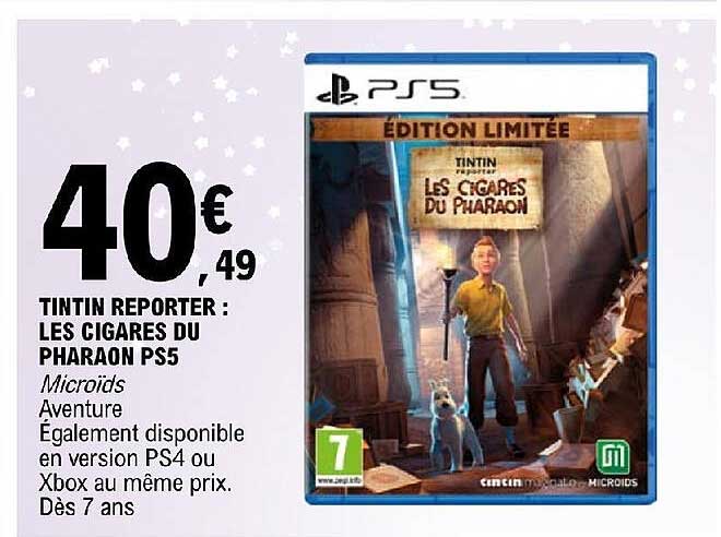 tintin reporter : les cigares du pharaon ps5