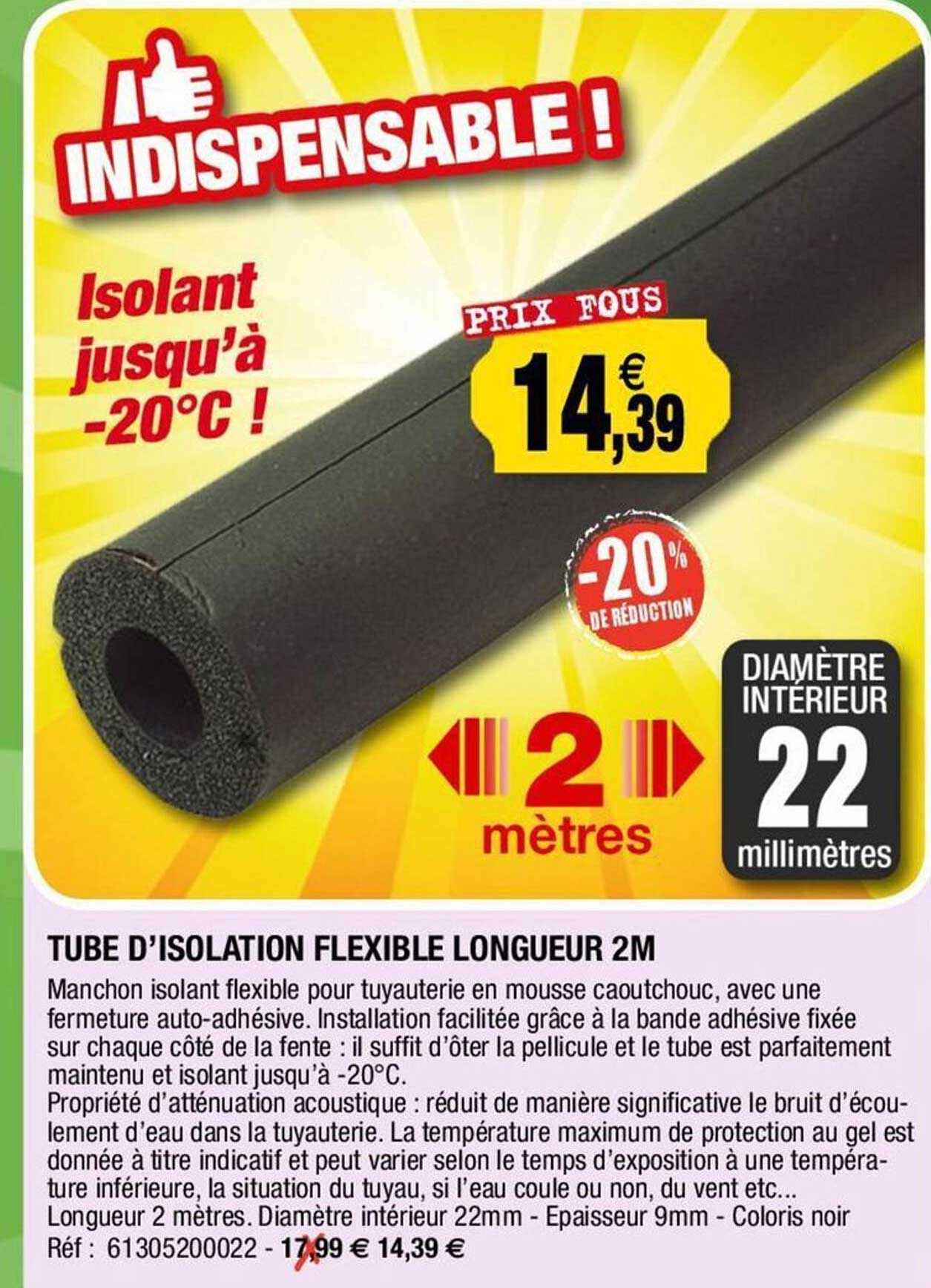 tube d'isolation flexible longueur 2m