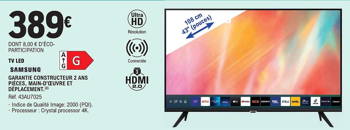 Tv Led 108 Cm 43" Samsung